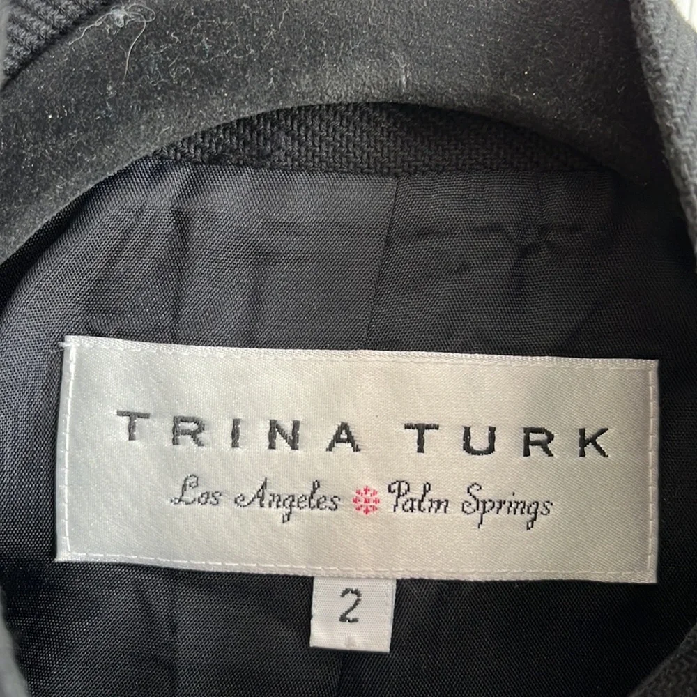 Trina Turk Black Blazer Jacket‎ with Silk Trim / SZ 2